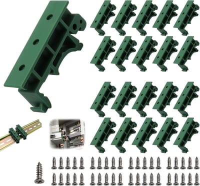 DIN Rail Adapter voor 10 Pairs, 35 mm DIN C45, Robuuste PCB Houder met Schroeven voor Controlekasten, Industriële Montage en Snelle Installatie