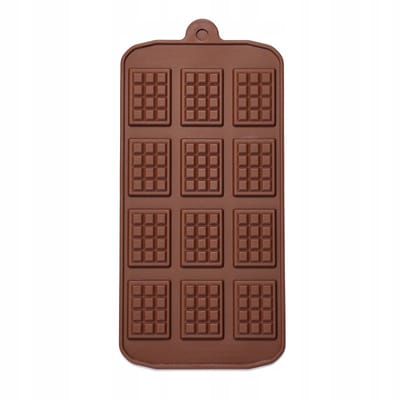Siliconen Vorm voor Chocolade – Mini Reepjes & Pralines – Flexibele Vorm voor Oven, Vriezer & Vaatwasser – 21 x 10,5 cm – Bruin