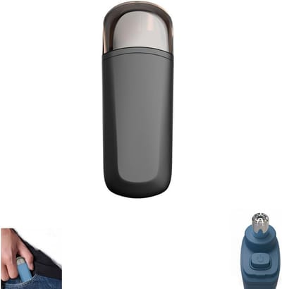 Neus- en oorhaartrimmer, draagbaar, voor mannen, oplaadbare gezichts- en wenkbrauwtrimmer, waterdichte mini-neushaartrimmer voor mannen en vrouwen, pijnloos (zwart)