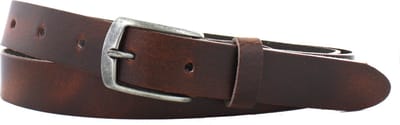 Leren Riem | Dames en Heren Riem | 3cm breed | Riemmaat: 90cm (totale lengte: 105cm) | 100% echt leer | Nikkelvrije gesp | Kleur: roodbruin