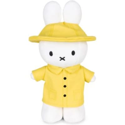 Bon Ton Toys - Miffy Knuffel Staand 24 cm – Geel Regenpak – Duurzaam & Handgemaakt