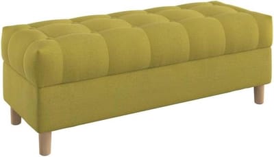 Opbergbank - Voetenbank - Extra zitplaats - Waterafstotende stof - 120 cm breed - Donkergeel