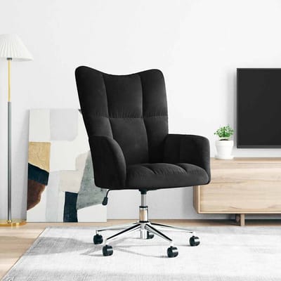vidaXL - Relaxstoel - fluweel - zwart