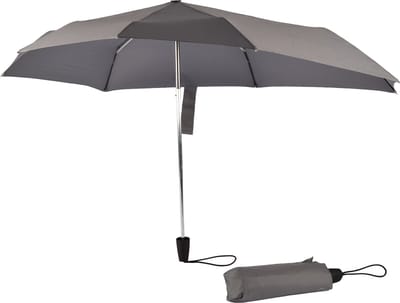 Set van 2 Opvouwbare Stormparaplu 107cm Diamater - Windproof tot 80km/u - Incl. Beschermhoes - Grijs - Aluminium Frame - Polyester Pongee Doek