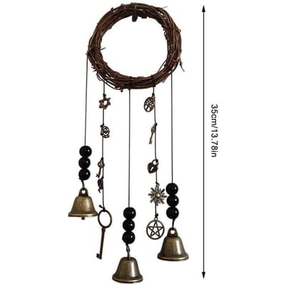 Creatieve Magische Heksenbellen Windgong Raamornament Kwaadaardig Kristal Hangend Hanger Handgemaakte Hangende Heksenbellen voor Huisdeur black