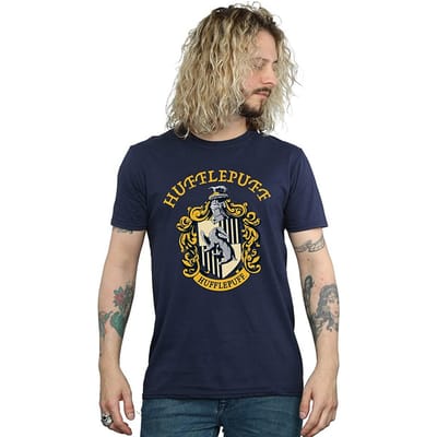 Harry Potter Heren Hufflepuff Katoenen T-Shirt (Marineblauw)