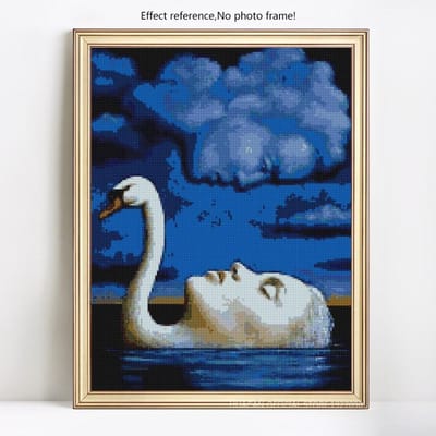 Point de Croix Animal Peinture Diamant Ronde Complète Broderie Diamant Image d'Affichage de Strass 20X30CM blue