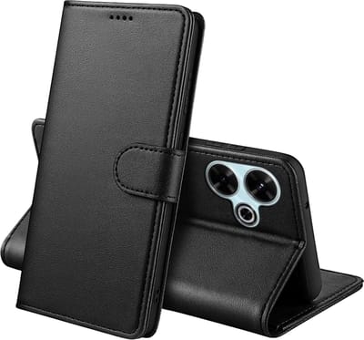 Hoesje Portemonnee voor Xiaomi Redmi 13 4G /5G Zwarte portemonnee met magnetische klep en kaartopslag