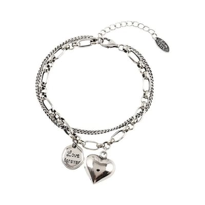 WiseGoods Luxe Bedelarmband Dames Zilverkleurig - Verstelbaar - Elegante Armband Met Bedels - Stijlvol Sieraad Cadeau - Armbanden