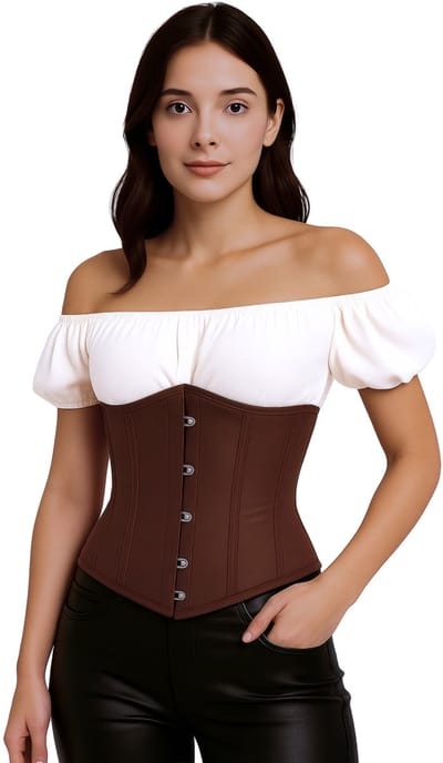 Fiestas Guirca – Verkleedkleding – Korset – Piraat/Steampunk – Bruin – Dames - S