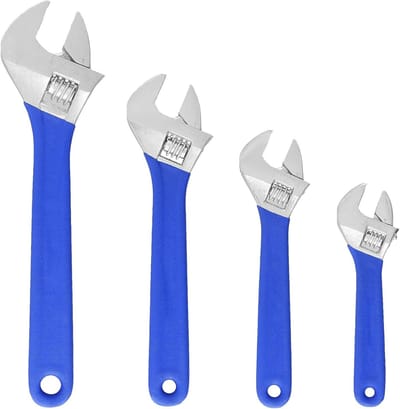 Verstelbare Steeksleutels Set van 4 Stuks, Multifunctionele Sleutels met Schaal voor Onderhoud en Reparatie, Duurzaam en Efficiënt Gebruik
