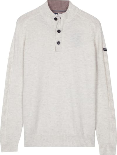Baileys – Heren – Gebreide trui – Wollen – Pullover – Regular fit – Licht beige – 520095-825