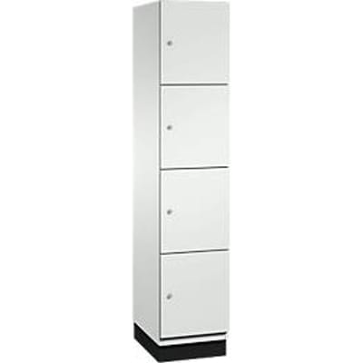 C+P Cambio lockerkast, 1 vak, 4 vakken, met plint, B 400 x D 525 x H 1980 mm, lichtgrijs