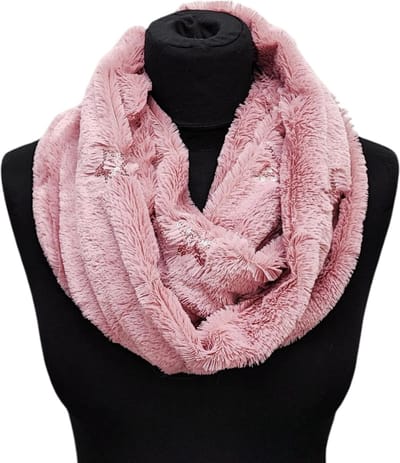 Warme Colsjaal - Imitatiebont - Sterren - Oudroze - 77 x 20 cm (01347#)