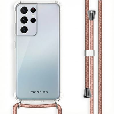 imoshion Hoesje - Geschikt voor Samsung Galaxy S21 Ultra - Backcover met koord - Rosé Goud