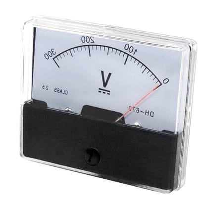 Analoog Paneel Voltmeter - Spanningsmeter Wijzer - Spanning Meten - Magneto-Elektrisch Systeem - 70 x 60 mm - Zwart