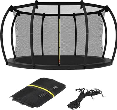 Trampoline veiligheidsnet - Vervangend net - Buiten spelen - Weerbestendig nylon - 305 cm - Zwart
