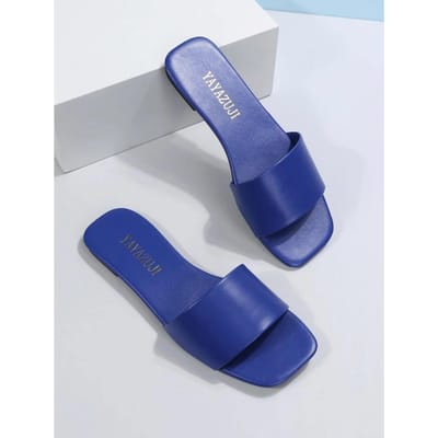 Dames Sandalen Zomer Platte Schoenen Vierkante Neus Instappers Meisjes Binnen Straat Slippers Strand Slippers 36 gray