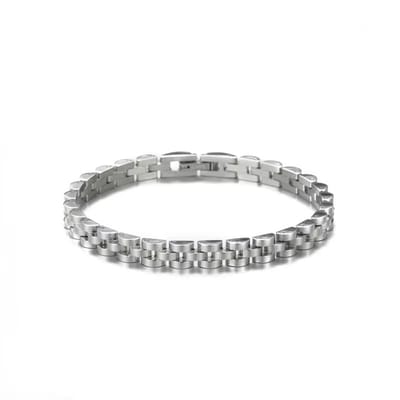 Presidente stijl armband | Small | Horlogeband Stijl | Zilverkleurig | Staal | Armband Mannen | 6mm | Mannen Cadeautjes | Cadeau voor Man | Pin Remover