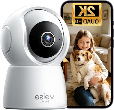Beveiligingscamera Binnen - Huisdiercamera Babyfoon - Huis Bewaken - 360 Graden Pan Tilt - 2K Resolutie - Wit