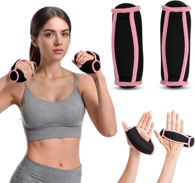 Set van 2 zachte dumbbells van 0,5 kg met antislip handgrepen voor joggen, pilates en aerobics