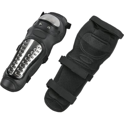 4 pièces Acier Inoxydable Anti Chute Coudières Genouillères Protège-Tibias Ensemble d'Équipement de Protection pour Sports Extérieurs Moto gray