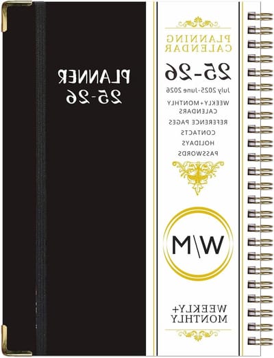 Academische Schoolplanner - Jaarplanner Agenda - Studie Werk Planning - Maand Week Overzicht - A5 Formaat - Zwart