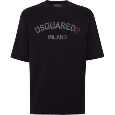 DSquared2 Heren Milano Logo T-Shirt (Zwart)