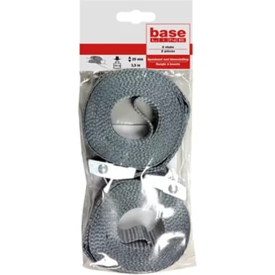 Baseline Set Sjorbanden Met Klemsluiting - 3,5mx25mm - 125kg - 2 Stuks
