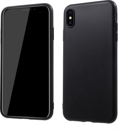 Peachy Zacht TPU hoesje geschikt voor iPhone XS Max Case - Matte Zwart
