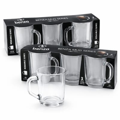 Theeglazen Set - 6 Stuks - 246 ml - Koffieglazen met Oor - Transparant Glas