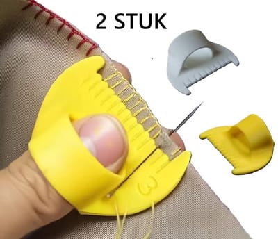 2-delige Simple Stitching Tool Set – 3 & 4 mm – Handnaai- en Randafwerkhulpmiddel – Kunststof – Geel/Wit