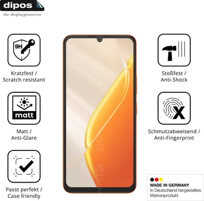 dipos – 2x Matte Pantserfolie geschikt voor Itel A200+ | 9H Screenprotector