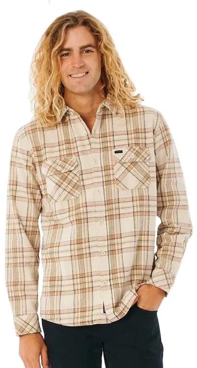 Rip Curl Griffin Flannel Overhemd Met Lange Mouwen Beige 2XL Man