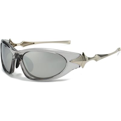 Y2K Punk Luxe Verloop Zonnebril Dames Heren Trendy Ster Montuur Ontwerp UV400 Bescherming Casual Stijl as  picture gray