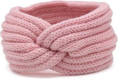 Haarsoires Haarband Twist 10cm – Effen Kleur – Gebreide Stof – Lichtroze - Zachte Knoop Hoofdband - Haaraccessoire voor Dames & Meisjes