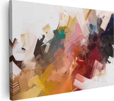 Artaza Canvas Schilderij Abstract - 90x60 cm - Wanddecoratie Woonkamer - Muurdecoratie Kleurrijk - Schilderijen Op Canvas
