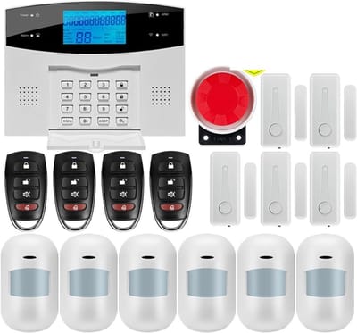Draadloos Alarmsysteem - GSM PSTN - Huisbeveiliging - App Bediening - 6 Draadloze Sensoren - Wit