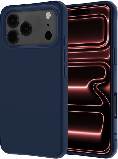 Hoesje - Geschikt voor Apple iPhone 17 Pro - Sterk & Shockproof - Hoes Cover - Siliconen Case - Donkerblauw