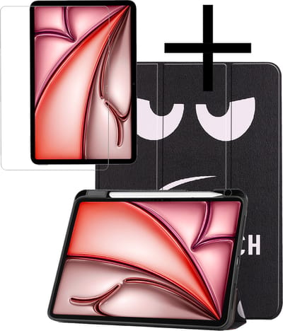 Hoes - Geschikt voor Apple iPad Air (2024/2025/2026) - 11 inch - Met Screenprotector - Trifold Bookcase - Hard Cover Case - Met Uitsparing Geschikt voor Apple Pencil - Hardcover Book - Tablet Hoesje - Don't Touch Me