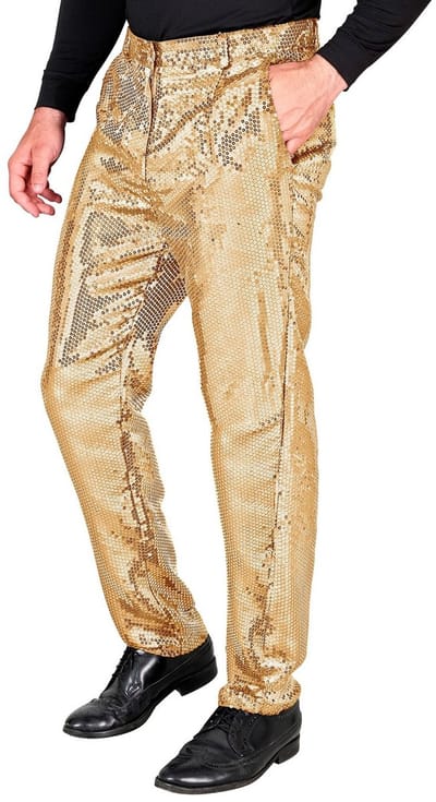 Oogverblindende Pailletten Broek Goud Man