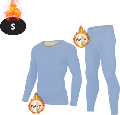 Bovista Thermokleding Heren - Thermobroek - Thermoset - Thermolegging - Winter - Thermoshirt - Lichtblauw - S