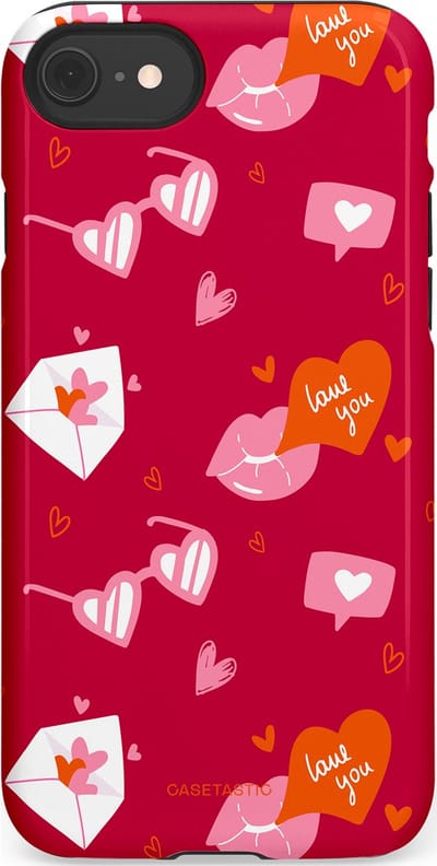 Casetastic Hoesje Geschikt voor Apple iPhone 7/8/SE - Stijlvolle Beschermende Duo-layer Case - Liefdesbrief
