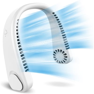 Hangende nekventilator draagbare luie bladloze hangende nekventilator koeling mute buitensport draagbare USB koele witte kleur