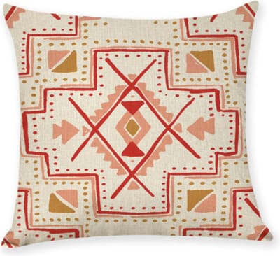 Kussenhoes Aztec Roze - 45x45cm - katoen - canvas - sierkussenhoes - met rits - met print