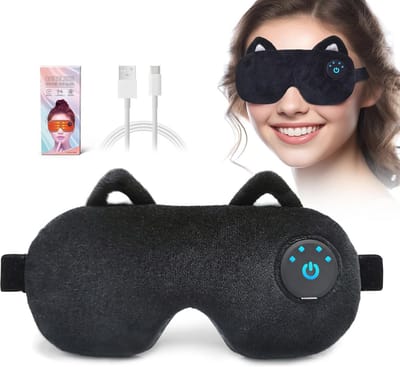 Oplaadbaar verwarmd oogmasker voor verlichting van droge ogen - Draadloos en draagbaar