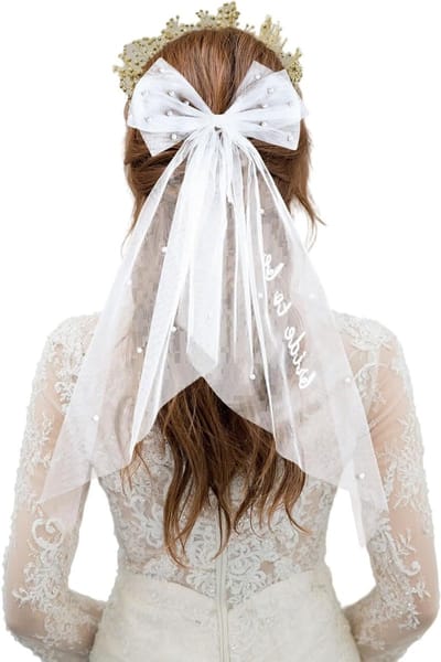 Lagenluier met Parels, Elegant Tulle Model, Witte Bruidsluier, Perfect voor Bruidsfeest, Bachelorette Party en Bruidsmeisjes Accessoires