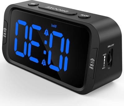 Digitale Dubbele Wekker - Nachtkastklok - Wakker Worden - Instelbare Dimmer - 1.6 Inch Scherm - Blauw