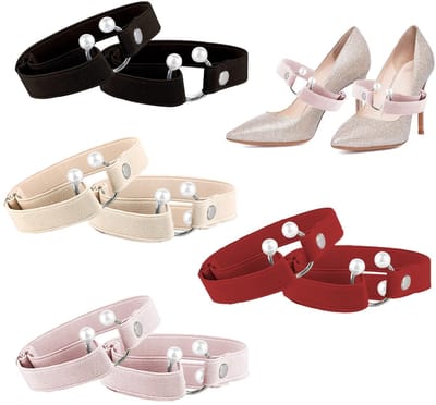 Allecto - Verstelbare Hoge Hakken Schoenbanden - Elastische Straps - Ideaal voor Feestjes - Zwart - Schoenaccessoires - Verhoogt Comfort en Stabili...