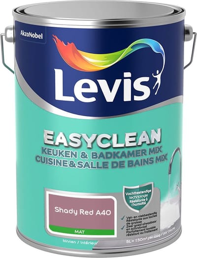 Levis - Easyclean Keuken & Badkamer Mix - Shady Red A40 - Mengverf - 5 L